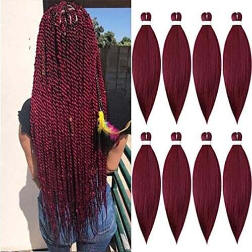 Pre Stretched Braiding Hair Ez Braid Hair Low Temperature Fiber Synthetic Professional Crochet Braiding Hair Extensions