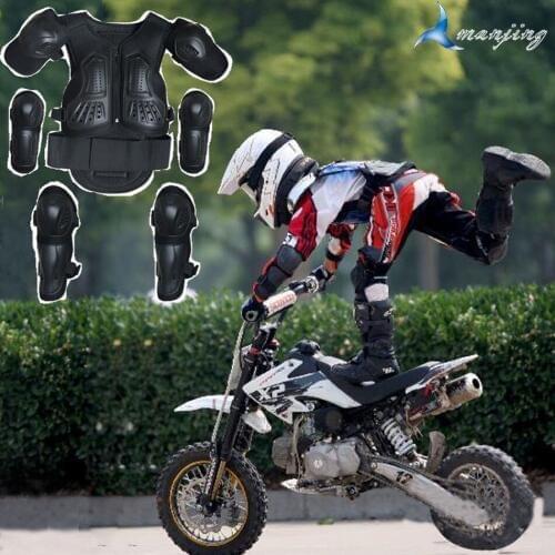 With Gift Black Children Moto Full Body Armor Knee Elbow Guard Outdoor Sports Racing equiment