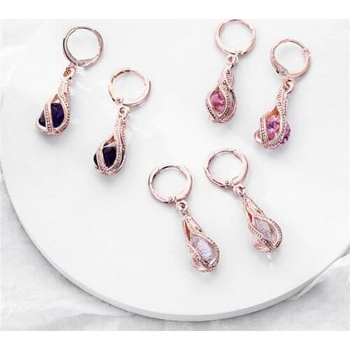 Fashion Womens Crystal Pierced Earrings Dangle Rhinestone Drop Earrings Jewelry Gift Dangle Earrings