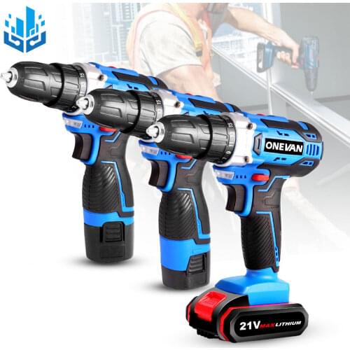 12V/16V/21V Impact Cordless Screwdriver Mini Wireless Drill Electric Drill Power Driver DC Lithium-Ion Battery Home Power Tools