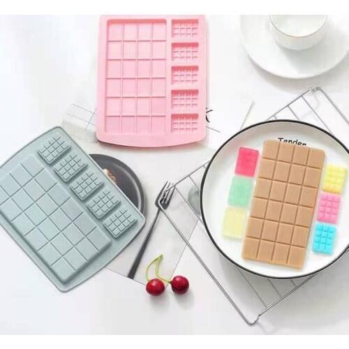 Silicone Non-stick Mould Mini Waffles Mold DIY Chocolate Bar Candy Tray Pan Kitchen Fondant Cookie Making Mold Baking Tools