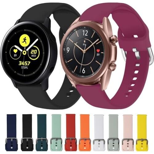 Silicone Band For Samsung Galaxy Watch 3 41/45mm Active 2/ 42/46mm Gear S3 Hwawei Watch Gt 2 Strap 20/22mm Amazfit GTS2 Bracelet