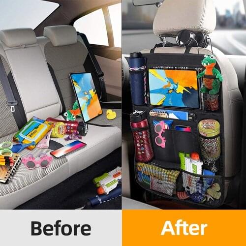 Waterproof Car Back Seat Organizer Storage Bag Universal Auto Car Backseat Organizer Protector with Touch Screen Tablet Holder