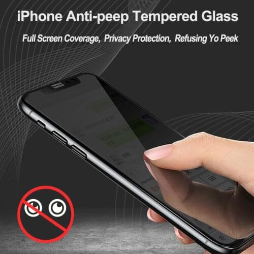 Full Cover Secret-proof Anti-Peeping Glass For iPhone 12 11 Pro Max XSMAX XS XR X 7 6 6s 8 Plus Screen Protector Privacy Film