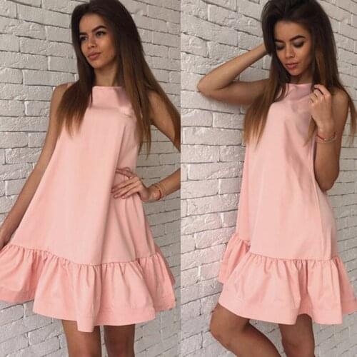 Sexy Ruffle Dress Women 2021 Summer Sleeveless A Line Bodycon Female Plus Size Short Dresses New Large Size Party