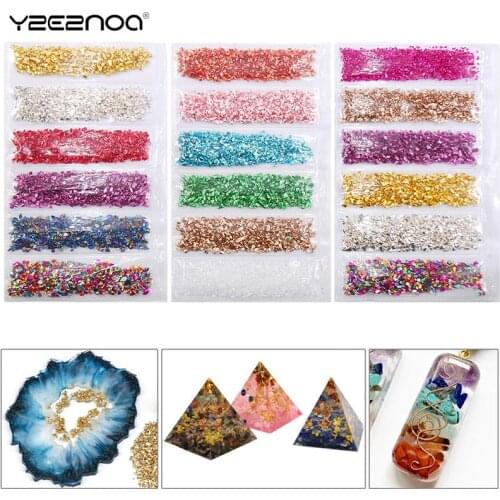 1Set Jewelry Making Mold Fillings Broken Glass Stones Crystal UV Epoxy Resin Filler DIY Crafts Nail Art Decorations