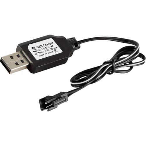 1PC Charging Cable Battery USB Charger Ni-Cd Ni-MH Batteries Pack SM-2P Plug Adapter 4.8V 250mA Output Toys Car