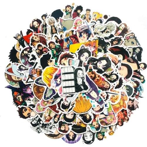 10/30/50PCS Demon Slayers Blade Hot Blood Anime Suitcase Waterproof Car Handle Sticker Helmet Sticker Toy Wholesale