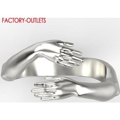 Real 925 Sterling Silver Embrace Pattern Adjustable Rings For Women Authentic Fine Jewelry Super Nice Ring Gift For Lover