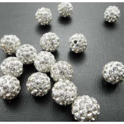 6mm 100pcs/lot BER463HD white Beads necklace bracelet jewelry new Rhinestone disco ball handmade crystal crystal