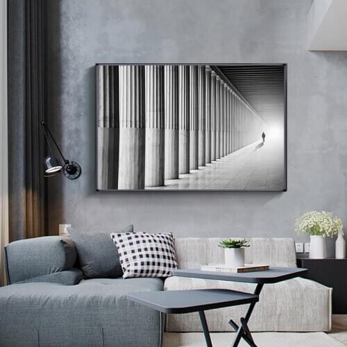 Nordic Modern Building landscape art Canvas Prints Posters Wall art Abstract Pictures for Living Room Bedroom Modern Home Decor