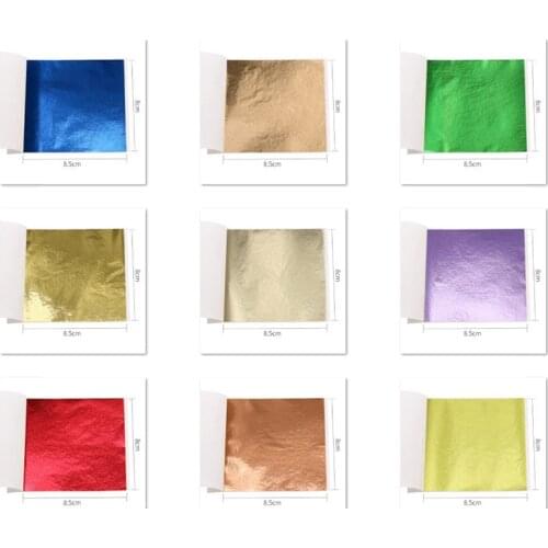 50pcs/10 Rose Gold Leaf Imitation Gold Sliver Red Foil Papers Art Craft Design Paper DIY Craft Decor Leaf Leaves Sheets 8x8.5cm