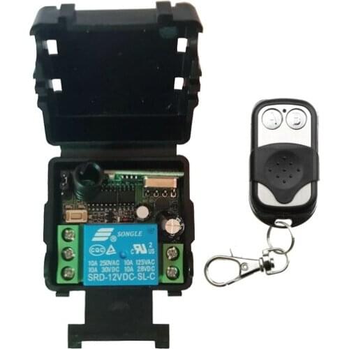 DC 12V 24V 1 CH Channel 1CH Mini Wireless RF Remote Control Light Switch 10A Relay Output Radio Receiver Module +Transmitter