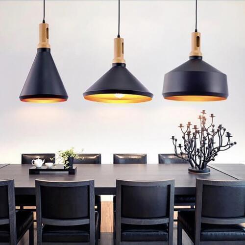 Lamparas colgantes Wooden Pendant Lights Aluminum Fixture Gate Restaurant Dinning Room Warming Decorate