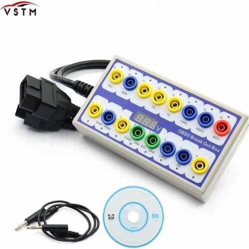 Newly Auto Car OBD 2 Break Out Box OBD2 Breakout Box OBD OBDII Protocol Detector Diagnostic Connector Detector