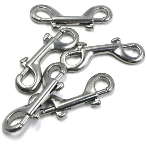 Double Ended Bolt Key Ring Snap Bolt Trigger Chain Clip 90mm 304 Stainless Steel Pack of 8