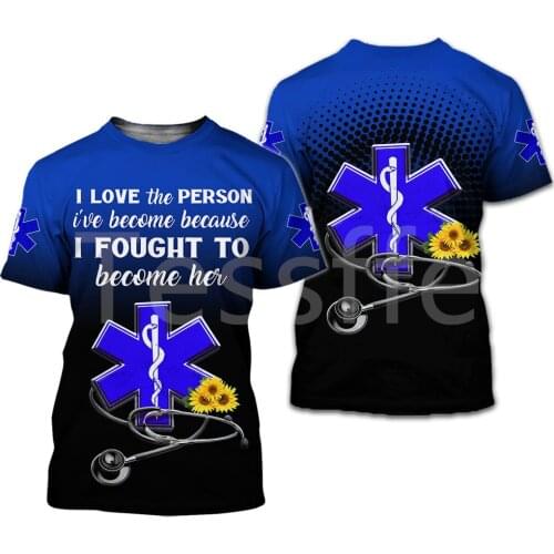 Emergency Medical Service Technician EMT EMS Paramedic Hero New Fashion Unisex Casual 3D Print Short Sleeve T-shirts Tee Tops