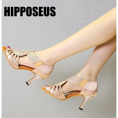Hipposeus Women Dance Shoes Girls Latin Ballroom Dance Shoes Tango Modern Salsa Ladies High Heel Soft Dancing Shoes Professional