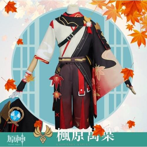 Game Genshin Impact Kaedehara Kazuha Cosplay Costume Whole Set With The Eye of God Halloween Costume Outfit Prop