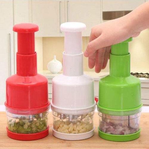 Hot Stainless Steel Cutter Plastic Hand-Pressing Onion Garlic Chopper Kitchen Manual Food Vegetable Salad Slicer Mincer Gadgets