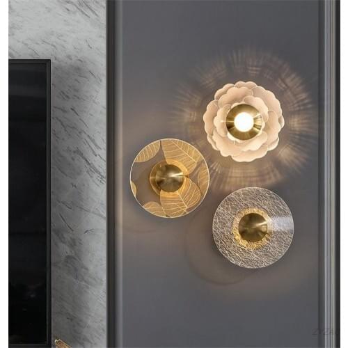 Creative Flower Led Wall Lamp Bedroom Bedside Bathroom Decor Light Designer Personality Study Living Room Wall Lights Fixture
