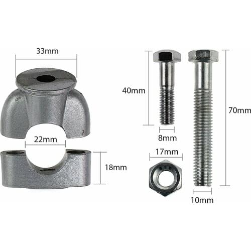22mm 7/8'' Handlebar Risers Bar Kit Metal Mount Clamp For Motorcycle Handle Bar