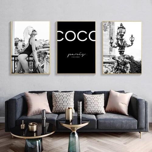 Fashion Quotes Poster Prints Sexy Woman Wall Art Canvas Painting Flower Posters Black White Wall Pictures For Living Room Decor