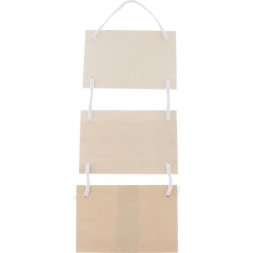 Unfinished Blank Wood Plaque MDF Hanging With Rope For Wood Art Crafts