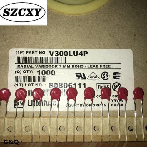 New and origina V300LU4P 300VAC 1.2KA 7MMV300LU4P 300VAC 1.2KA 7MM varistor