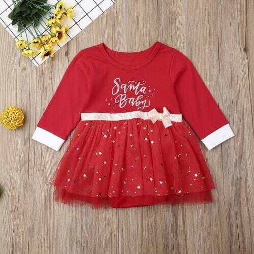 Pudcoco Newborn Baby Girl Clothes Letter Print Long SLeeve Tulle Sequin Cotton Romper Jumpsuit One-Piece Outfit Clothes