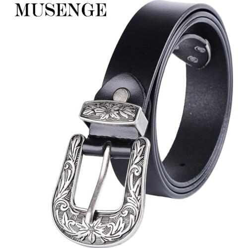 MUSENGE Designer Belts For Women leather belts for women ceinture femme High Quality Cinto Feminino Female waistband Pin Buckle