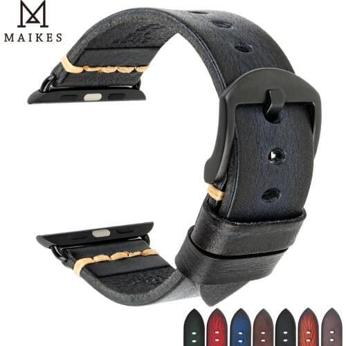 Handmade Leather Watch Strap Replacement For Apple Watch Band 44mm 40mm 42mm 38mm Series SE 6 5 4 3 2 iWatch Watchbands