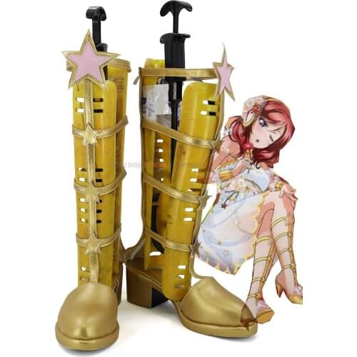 Maki Nishikino Cosplay Boots Love Live Cosplay Golden Shoes Love Live Cosplay Custom Made