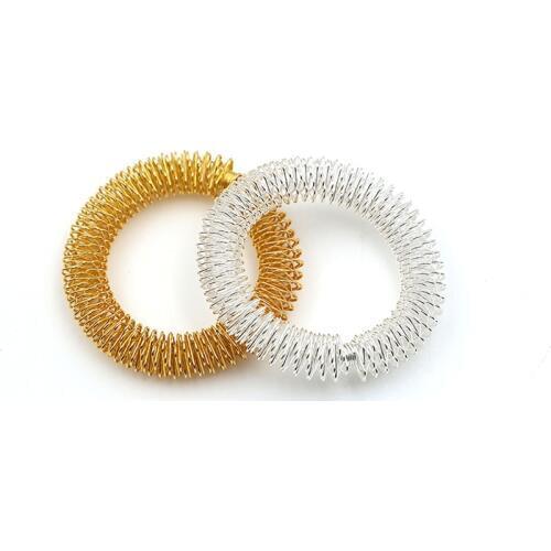 Silver Body Massage Supplies Relaxation Stainless Steel Wrist Hand Massager Ring Acupuncture Bracelet Health Care