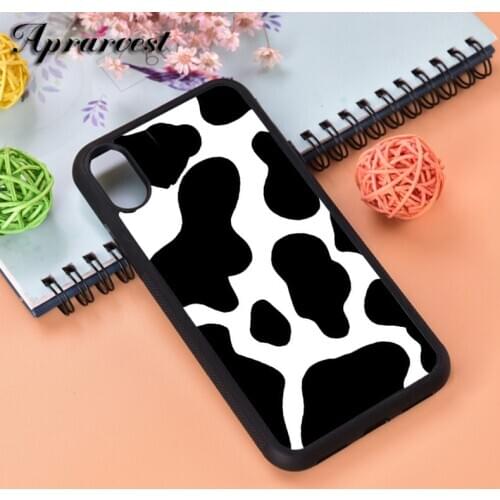 Aprarvest Cow Print Animal Pattern Silicone Rubber Phone Case Cover For iPhone 6 6S 7 8 PLUS X XS XR 11 12 MINI PRO MAX