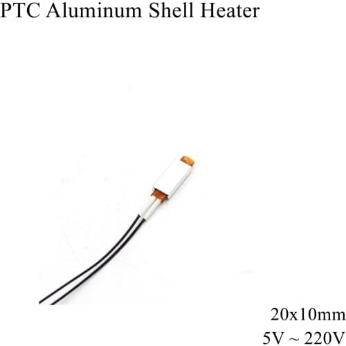 35x21mm 12V 24V 36V 48V 110V 220V PTC Heater Element Constant Thermostat Thermistor Air Heating Sensor Aluminum Shell 35*21mm