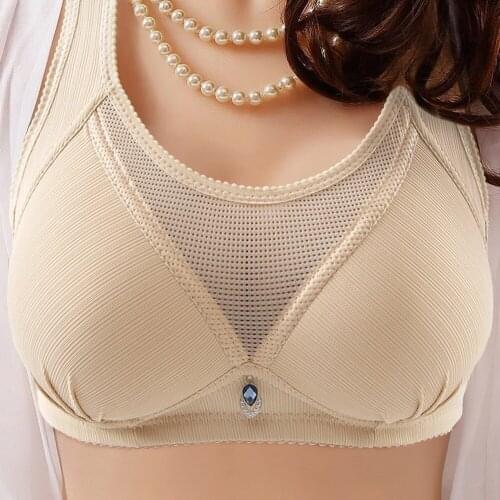 Full Cup Thin Anti-Sagging Underwear Plus Size Wireless Women Sports Bra Breast Cover Lace Gathered Comfortable High Quality Bra