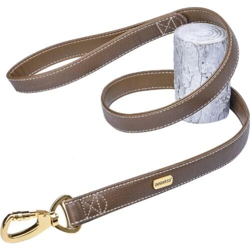 Pet Products Dog Leash Genuine Leather Leashes for Small Medium Large Dog Collar Traction Rope Running Leash Suppliers