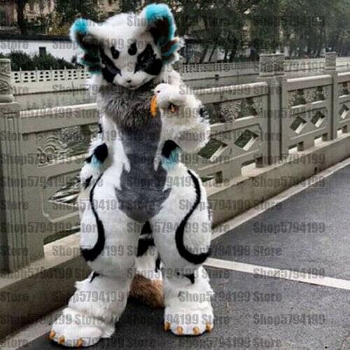 Wolf Fox Dog Mascot Costume Suits Cosplay Party Game Dress Outfits Ad