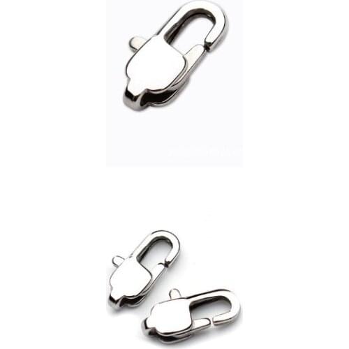 10pcs/lot 11*6mm Stainless Steel High Polished Steel Tone Lobster Clasp 9-19mm Necklace Connector DIY Jewelry Finding