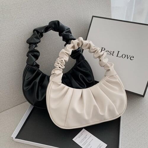 Female bag new trendy dumpling bag women wild shoulder bag autumn and winter fashion fold cloud bag for shopping