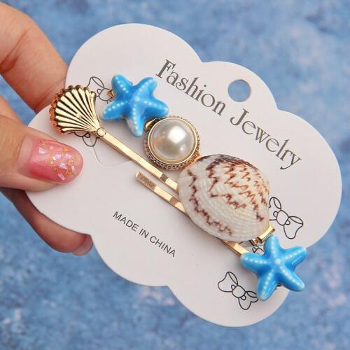 Fashion Korean Pearl Sea Shell Conch Hair Clip for Women Girl Bridal Metal HairPin Barrette Hair Accessories Jewelry 2019