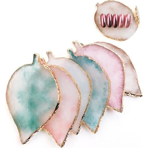 1 Pcs Leaf Shape Resin Nail Art Palette Gel Nail Polish Nail Art Drawing Color Palettes Nail Display Tool