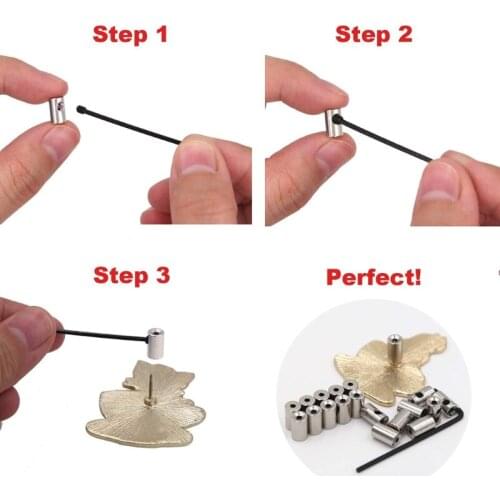 10Pcs Brooch Pin Safe Keepers Pin Locks Pin Backs Clasp Locking Pin Keeper Backs Locking Pin Backs With Wrench Tools