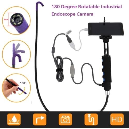 Wifi Industrial Endoscope Camera Rotatable Borescope 720P Rotary Endoscope USB Car Pipe Inspection Camera for Android IOS Phone