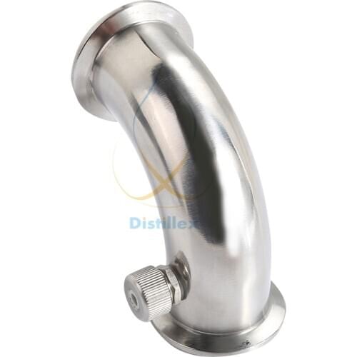 2.5" Clamp Thermowell Elbow 90 degree , connector for sensors diameter 4-8mm , Stainless Steel 304, Silicone Seal