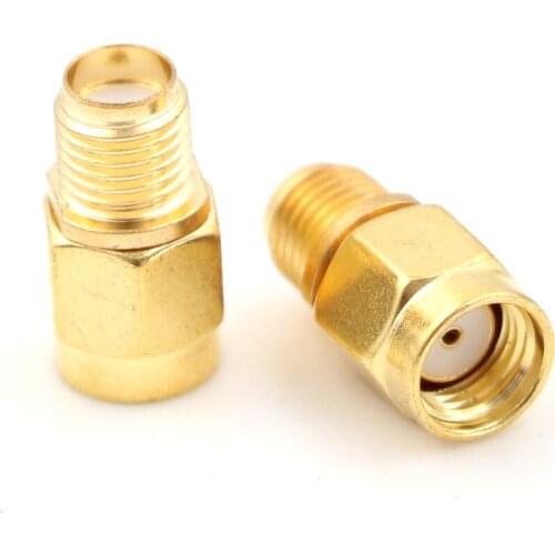 2 Pieces Goldplated Straight RF SMA Connector RP SMA Female to SMA Male Plug Connector Adapter