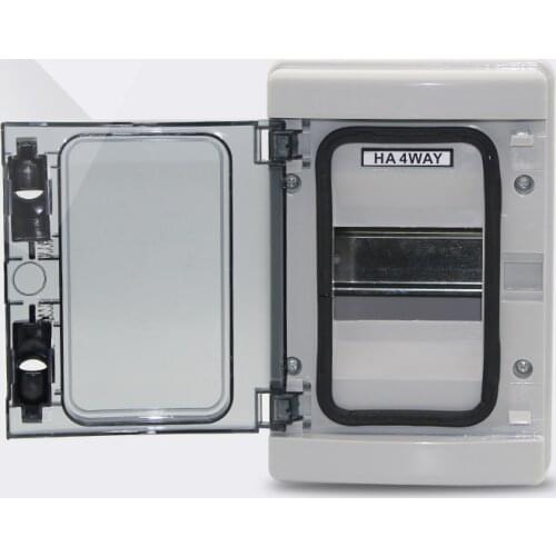 3-4 way mini circuit breaker box waterproof and dustproof distribution box ABS Body and PC cover Light box HA-4way