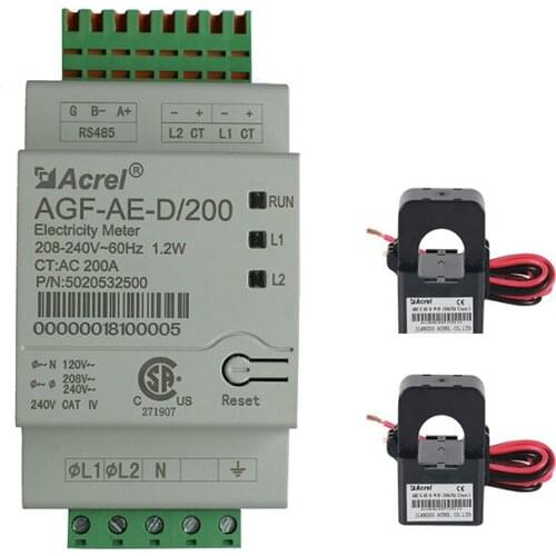 300286.SZ din rail single phase three wire digital electric power solar energy meter with RS485 SunSpec AGF-AE-D/200