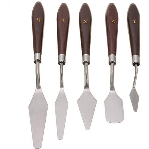 5pcs Oil Painting Spatula Stainless Steel Spatula Scraper For Clay Ceramics Oil Painting Multi Head Kitchen Cake Cream Shovel